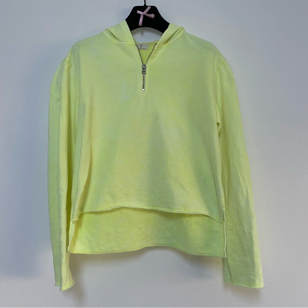 Anthropologie t.la Neon Cropped Hooded Sweatshirt S